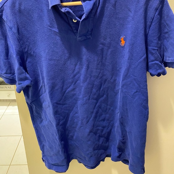 Blue Ralph Lauren Polo with Orange logo - L - Picture 2 of 6